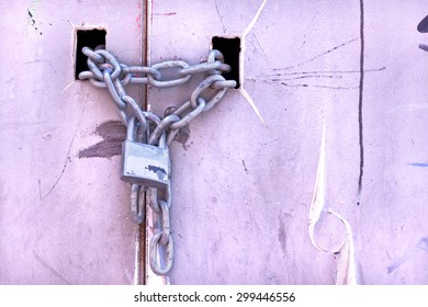 Padlock Chain Closing Door Stock Photo 299446556 | Shutterstock