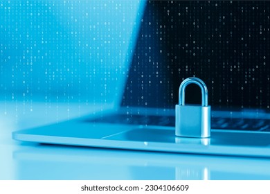Padlock. Data security. Network protection. Internet security and data protection concept. Cyber data and information privacy.
