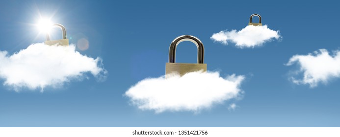 padlock on a cloud, cloud data security - Shutterstock ID 1351421756