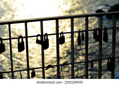 Padlocks On A Fence As A Romantic Gesture 