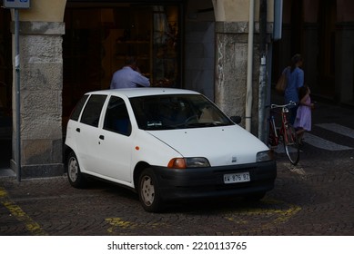 PADUA, ITALY - JUNE 16, 2015: Old 1990s FIAT Punto Italian Car On The City Street