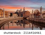 Padua, Italy at Prato della Valle at dusk.
