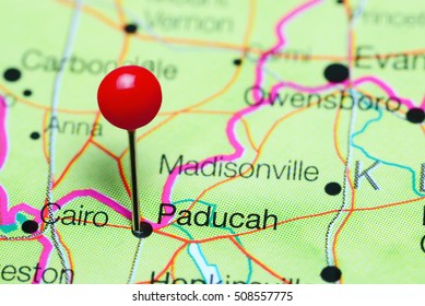 Paducah Pinned On A Map Of Kentucky, USA
