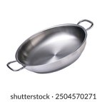 Paella pan kitchenware isolated on a white background.
traditional Spanish pan for paella isolated on a white background.