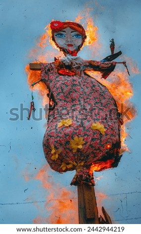 pagan rite of burning effigy of winter farewell