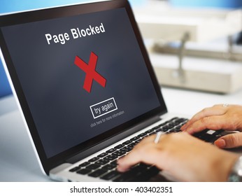 Page Blocked Error Data Internet Online Technology Concept