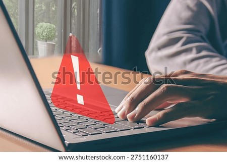 Page not found 404 error warning on laptop screen. Internet connection failed. Broken website concept. Digital communication problem.