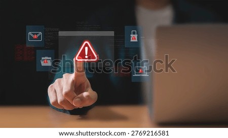 Page not found 404 error warning on laptop screen. Internet connection failed. Broken website concept. Digital communication problem.