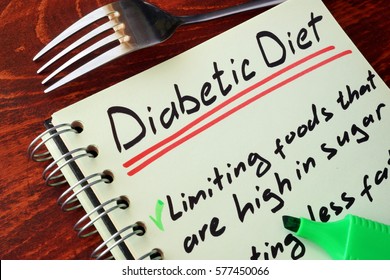 Page Of A Note With Title Diabetic Diet.