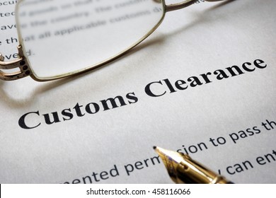 Page Of Paper With Words Customs Clearance 