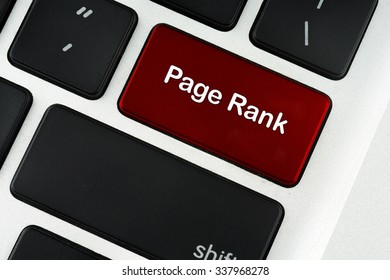 Page Rank Text On Red Keyboard Button - Ranking Concept