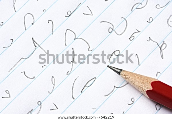 Page of shorthand notes, with sharpened\
pencil.  Old-fashioned business communication.  If you can read\
what\'s written, please email me and let me\
know!
