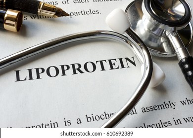 Page With Title Lipoprotein And Stethoscope.