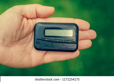 Pagers, Old Vintage Beeper, Pager In Hand