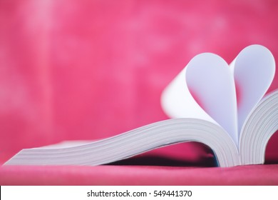 Pages Of A Book Curved Into A Heart Shape