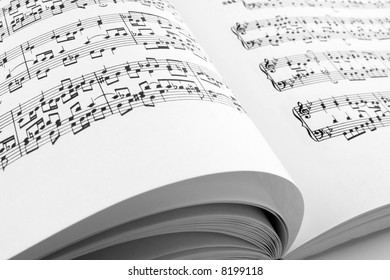 Pages Of An Open Music Book.