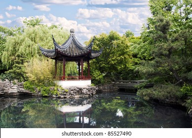 Pagoda Of Classical Chinese Garden In Chinatown Of Vancouver BC