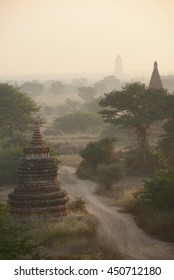 pagoda field in bagan myanmar in the morning - Shutterstock ID 450712180