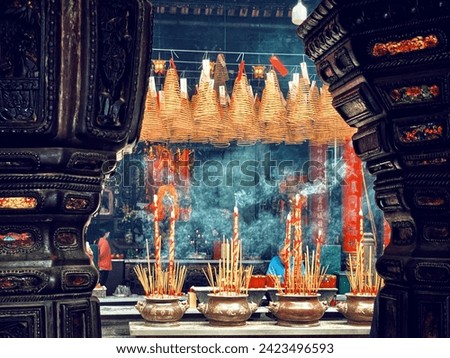 Pagoda - Thien Hau - incense - smoke - ancient