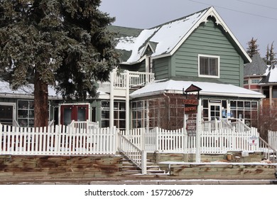 Pagosa Springs, CO / USA - Dec 1 2019: Riff Raff Brewing Company 274 Pagosa Street, Main Entrance Store Front View From Road. 