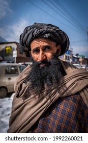 Pahalgam, Kashmir, India - January 31, 2021 : Portrait of a muslim man in pahalgam