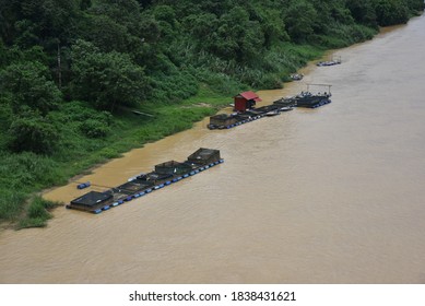 Pahang, Malaysia : 21st October 2020 - Fish Farm In Pahang River