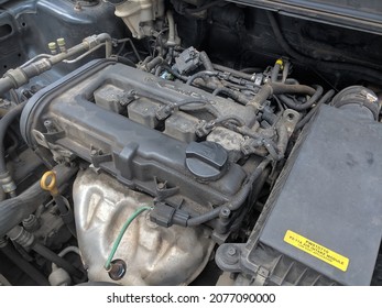 Pahang, Malaysia- 3 October 2021: Campro IAFM Engine In Proton Saga FL Engine Bay.