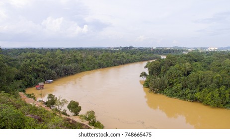 Pahang, MALAYSIA: Pahang River View From The Air