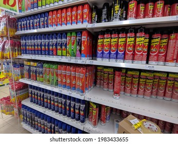 Pahang, Malaysia-31 May 2021: Insect Aerosol Product Area In Econsave Triang, Pahang