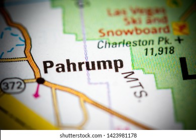 Pahrump. Nevada. USA On A Map