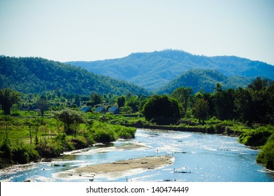 Pai River At Pai Thailand.