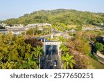 The paifang at the entrance of the Zhongxing New Village in Nantou County, Taiwan