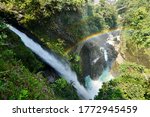 Pailon del Diablo waterfall in Tungurahua, Baños, Ecuador.