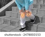 pain in both knees when going down stairs due to degenerative knee arthritis.