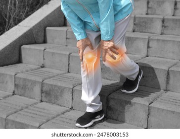 pain in both knees when going down stairs due to degenerative knee arthritis.