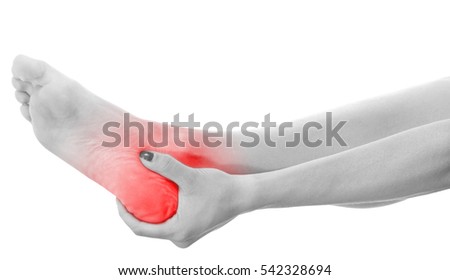 Pain in the foot. Massage of female feet. Pedicures.