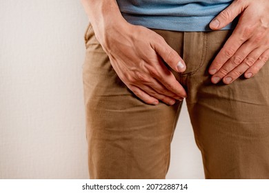 Pain In The Groin And Bladder. The Concept Of Prostatitis, Inflammation Of The Genitourinary Or Genitourinary System. Frequent Urination In Men.