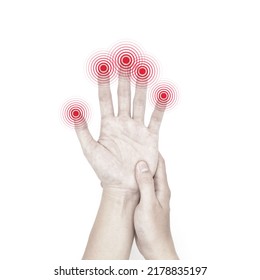 Pain, Tingling And Numbness In Fingertips Of Asian Young Man With Diabetes. Finger Sensation, Hand And Nerves Problems. Fine Touch