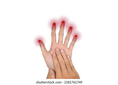 Pain, Tingling And Numbness In Fingertips Of Asian Young Man With Diabetes. Finger Sensation, Hand And Nerves Problems. Fine Touch