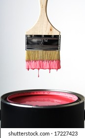 Paint Brush over Paint can