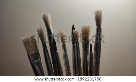 Paint brush set close up Stok fotoğraf © 