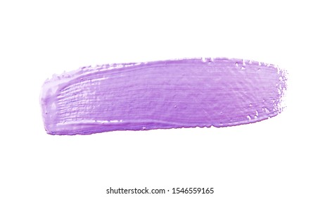 Paint Brush Stroke Texture Lilac Purple Watercolor Isolated On A White Background