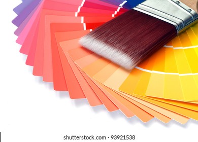 Paint Brush With Paint Swatches