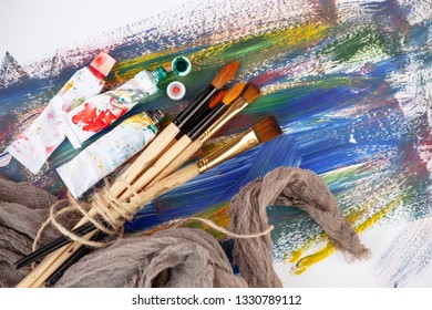 Paint Brushes Paints Drawing Stock Photo 1330789112 | Shutterstock