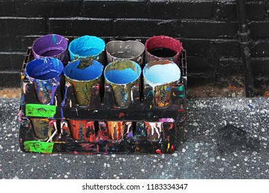 paint pots in Bushwick, New York