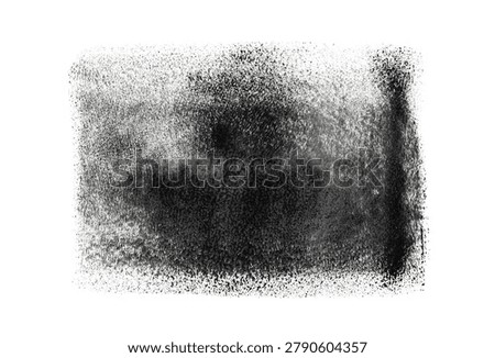 Paint roller ink brush texture background. Linocut black print stroke, rough grunge stamp, rough smear frame shape, roller paint design on white paper