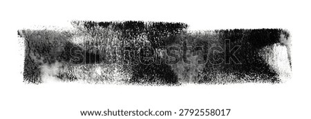 Paint roller ink brush texture background. Linocut black print stroke, rough grunge stamp, rough smear frame shape, roller paint design on white paper