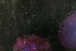 Paint Splash On Black Background Panoramic Format, Look Like The Universe