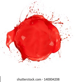 Paint Splashes Circle Isolated On White Background