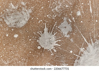 Paint Splatter On Floor Abstract Background Of Dried Paint After DIY Renovation